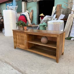 Tủ Kệ Tivi Gỗ Tràm Tự Nhiên Lau Dầu – Tủ Để Sách Có Ngăn Khóa – Xưởng Mộc Maido 7