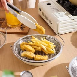 Set Khay Vỉ Lưới Lọc Dầu Chất Liệu INOX 304 Cao Cấp, Dụng Cụ Đựng Thực Phẩm Chiên, Giá Thoát Nước & Chảo Lọc 8