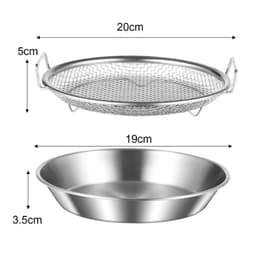 Set Khay Vỉ Lưới Lọc Dầu Chất Liệu INOX 304 Cao Cấp, Dụng Cụ Đựng Thực Phẩm Chiên, Giá Thoát Nước & Chảo Lọc 2
