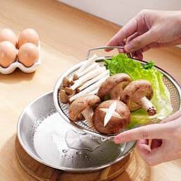 Set Khay Vỉ Lưới Lọc Dầu Chất Liệu INOX 304 Cao Cấp, Dụng Cụ Đựng Thực Phẩm Chiên, Giá Thoát Nước & Chảo Lọc 9