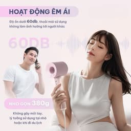 Máy Sấy Tóc Ion Âm Không Cánh Sấy 2 Chiều 3 Chế Độ Gió 3 Mức Nhiệt Kèm Hộp Đựng Cao Cấp_TH 5