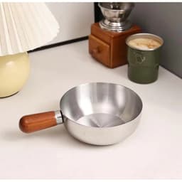 PVN73027 Nồi ( ko kèm nắp) Inox 304 Mini 14cm Tay Cầm Gỗ– Dùng Được Bếp Gas & Bếp Từ, Nấu Mì, Luộc Trứng,Hâm Đồ Tiện Lợi 5