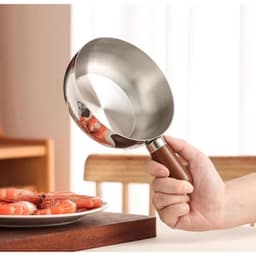 PVN73027 Nồi ( ko kèm nắp) Inox 304 Mini 14cm Tay Cầm Gỗ– Dùng Được Bếp Gas & Bếp Từ, Nấu Mì, Luộc Trứng,Hâm Đồ Tiện Lợi 1