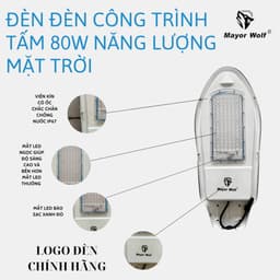 [CHÍNH HÃNG] Đèn năng lượng mặt trời công trình MayorWolf Đèn chuyên lắp công trình sáng 2-3 đêm mưa 5