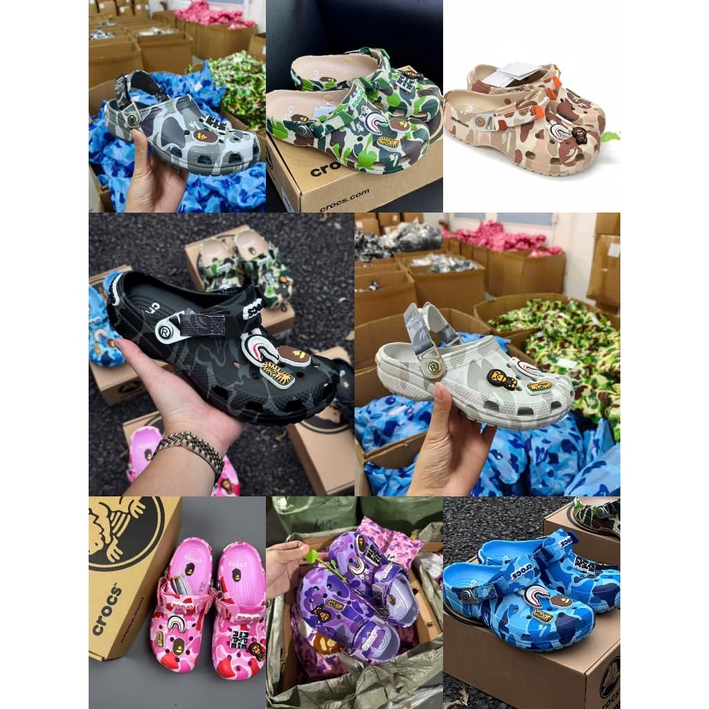 Dép clog bape unisex phong cách streetwear - cá tính