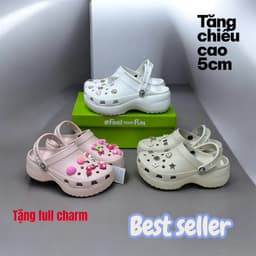 Sục Cross Platfom classic siêu nhẹ tăng 5cm chiều cao (tặng full charm) 1