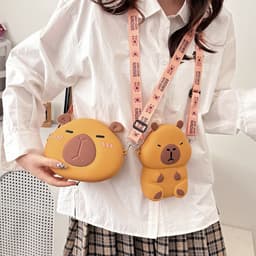 [SIZE LỚN] Túi đeo chéo nữ xách mỹ phẩm, sách, hình mickey chuột capybara gấu dâu lotso pikachu 8
