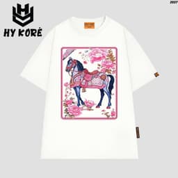 Áo Thun HY KORÉ Ngực hồng 2037 Form Rộng Localbrand Oversize Unisex Vải Cotton 75% Nam Nữ Mặc Đẹp 1