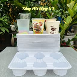 Túi đựng khay ly 4 ô 6 ô – Túi PE hột xoài trong suốt đựng trà sữa, cà phê, đồ ăn mang đi tiện lợi 3