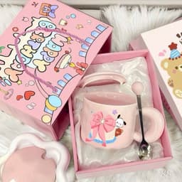 Cốc Sứ Có Nắp Kèm Thìa Pochacco Siêu Đáng Yêu - Kèm Hộp Xinh Tặng Sinh Nhật VINBEO 4