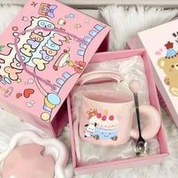 Cốc Sứ Có Nắp Kèm Thìa Pochacco Siêu Đáng Yêu - Kèm Hộp Xinh Tặng Sinh Nhật VINBEO 9