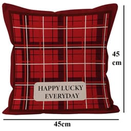 Gối tựa sofa, gối ôm phòng khách hoạ tiết SỌC CARO TẾT HAPPY LUCKY EVERYDAY chất liệu nhung lông đào 9