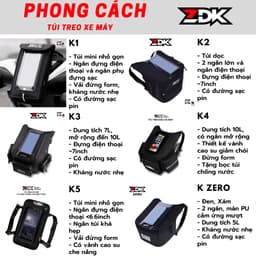 Túi để điện thoại treo đầu xe ZDK Zero, túi đựng đươc áo mưa, có cổng sạc điện thoại tiện lợi 9