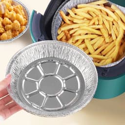 Combo 20 - 100 Khay Giấy Bạc Lót Nồi Chiên Không Dầu, Đĩa Nhôm, Đĩa Giấy Bạc 18cm (Túi 10 Chiếc) 2