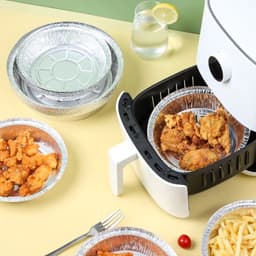 Combo 20 - 100 Khay Giấy Bạc Lót Nồi Chiên Không Dầu, Đĩa Nhôm, Đĩa Giấy Bạc 18cm (Túi 10 Chiếc) 3