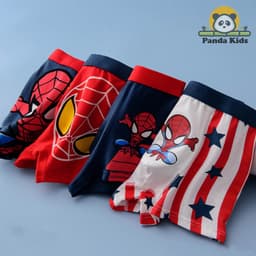 (Loại Đẹp) Set 4 Quần chíp đùi chất cotton họa tiết Người Nhện Cotton cho bé trai mềm mịn thoáng khí, sịp đùi cho bé 5