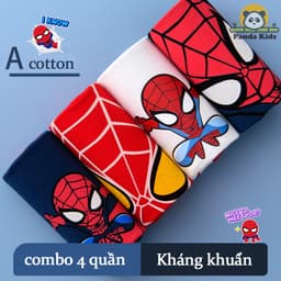 (Loại Đẹp) Set 4 Quần chíp đùi chất cotton họa tiết Người Nhện Cotton cho bé trai mềm mịn thoáng khí, sịp đùi cho bé 2