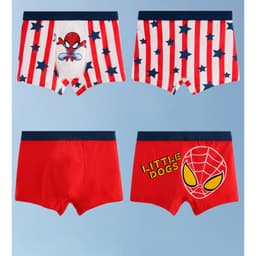 (Loại Đẹp) Set 4 Quần chíp đùi chất cotton họa tiết Người Nhện Cotton cho bé trai mềm mịn thoáng khí, sịp đùi cho bé 3