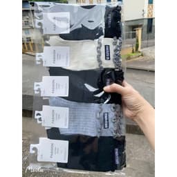 Set Tất Cotton Thêu Chữ Miu Miu, Vớ Cổ Cao Co Giãn 4 Chiều Phong Cách Ulzzang Hàn Quốc 2