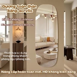 Gương tường tự dính 40-60CM Gương tường Acrylic Gương mềm dán tường Gương dán 5