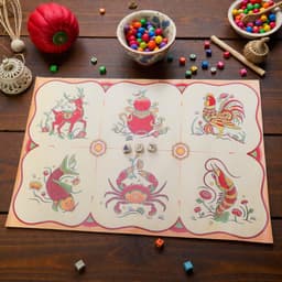 Bộ Bầu Cua Tôm Cá Truyền Thống Lynhdecor - Bàn Cờ Vải Canvas Cao Cấp - Boardgame Dịp Lễ Tết 6
