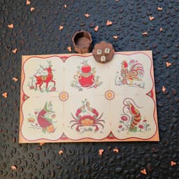 Bộ Bầu Cua Tôm Cá Truyền Thống Lynhdecor - Bàn Cờ Vải Canvas Cao Cấp - Boardgame Dịp Lễ Tết 3