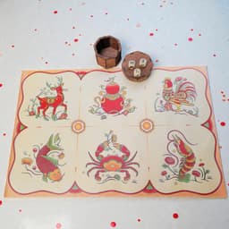 Bộ Bầu Cua Tôm Cá Truyền Thống Lynhdecor - Bàn Cờ Vải Canvas Cao Cấp - Boardgame Dịp Lễ Tết 5