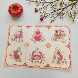 Bộ Bầu Cua Tôm Cá Truyền Thống Lynhdecor - Bàn Cờ Vải Canvas Cao Cấp - Boardgame Dịp Lễ Tết 4