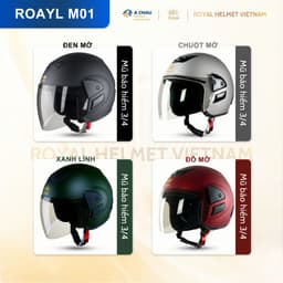 [NHÀ SẢN XUẤT] Mũ Bảo Hiểm 3/4 Royal M01 Có Kính Chính Hãng, Mũ bảo hiểm Có Thông Gió Đi Phượt 2