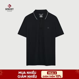 Áo Polo Nam GENVIET JEANS Chất Liệu Thoáng Mát Họa Tiết Logo 8997 1