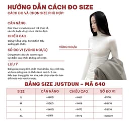 [BẢN MỚI LÓT LÔNG ] Áo Thun Nữ Ôm Body JUSTDUN 640 -Cotton Lông Mịn Cao Cấp, Cổ Cao 4