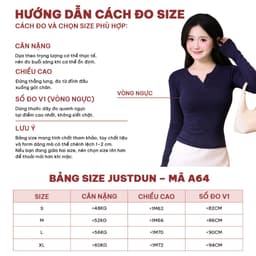 Áo Cổ Trụ Nữ Tay Dài JUSTDUN A64 - Vải Cotton Cao Cấp Mềm Mịn, Co Giãn Thoải Mái, Tôn Dáng 4