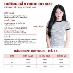 Áo Thun Ôm Body Kẻ Sọc Nữ JUSTDUN K5 - Chất Cotton Mịn, Co Giãn, Tôn Dáng, Thoải Mái 4