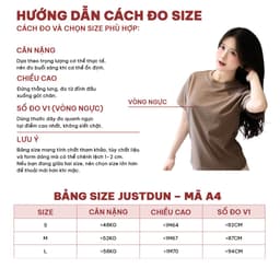 Áo Thun Nữ Baby Tee Trơn JUSTDUN A4 - Cotton 2 Chiều Co Giãn, Mềm Mại, Êm Ái, Thoải Mái, Thoáng Mát 4