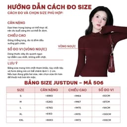 Áo Thun Nữ Ôm Body Tay Dài, Cổ Cao 5 Phân JUSTDUN 506 - Chất Cotton Mịn Cao Cấp,Co Giãn 4 Chiều 4
