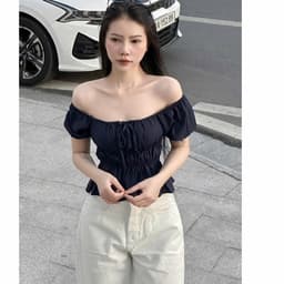 Áo Babydoll Dáng Rộng thắt nơ tay bồng tôn dáng cho nữ m6004 7