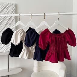 Áo Babydoll Dáng Rộng thắt nơ tay bồng tôn dáng cho nữ m6004 6