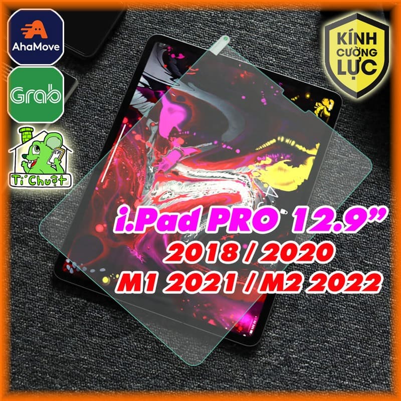 [Ảnh Thật] Kính CL iPad PRO 12.9" 2018/ 2020/ M1 2021/ M2 2022 Cường Lực 2.5D 9H-2.5D Trong Suốt