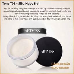 Phấn Phủ Bột ARTMISS 30G Transparent Matte Powder Kiềm Dầu 24H Bột Mịn Có Nhũ Căng Bóng 6