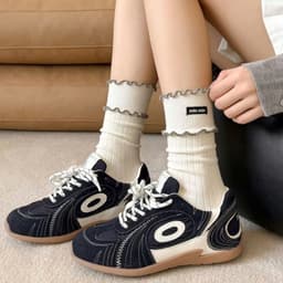 Set Tất Cotton Thêu Chữ Miu Miu, Vớ Cổ Cao Co Giãn 4 Chiều Phong Cách Ulzzang Hàn Quốc 4