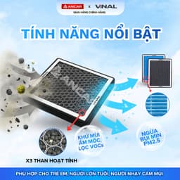 Lọc Gió Điều Hòa Ô TÔ Vios, IInnov, Altis, Raize, Fortuner, Corolla Cross VINAL Cao Cấp Lọc Bụi Mịn, khử mùi 2