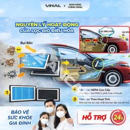Lọc Gió Điều Hòa Ô TÔ Vios, IInnov, Altis, Raize, Fortuner, Corolla Cross VINAL Cao Cấp Lọc Bụi Mịn, khử mùi 4