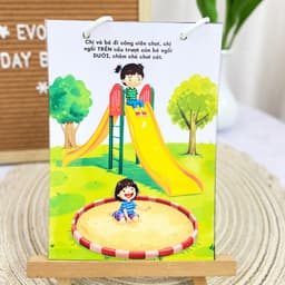 Thẻ Flash EVON BABY dạy bé tập nói - Thẻ A6 bé học nói mẫu câu chủ đề so sánh EVON 8