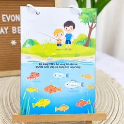 Thẻ Flash EVON BABY dạy bé tập nói - Giúp Bé Tập Nói Sớm - Bé tập so sánh - TRÊN DƯỚI 8