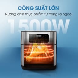 Nồi Chiên Không Dầu KALITE Air Pro, Dung tích 12L - Công suất 1500W, Màn Hình Màu OLED, Hàng Chính Hãng 3