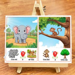 Thẻ Flash EVON BABY dạy bé tập nói - Con vật ở đâu 6