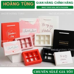 [2026] COMBO 5 Set Hộp Kèm Túi Đựng Socola Valentine 9 viên, 6 viên (Kèm túi giấy) 1