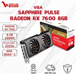 VGA SAPPHIRE PULSE AMD Radeon RX 7600 8GB Chính Hãng NEW 1