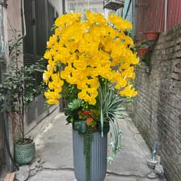 Cành hoa Lan hồ điệp giả cành 9bông cao su non cánh ướt 3