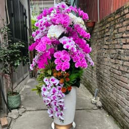 Cành hoa Lan hồ điệp giả cành 9bông cao su non cánh ướt 5